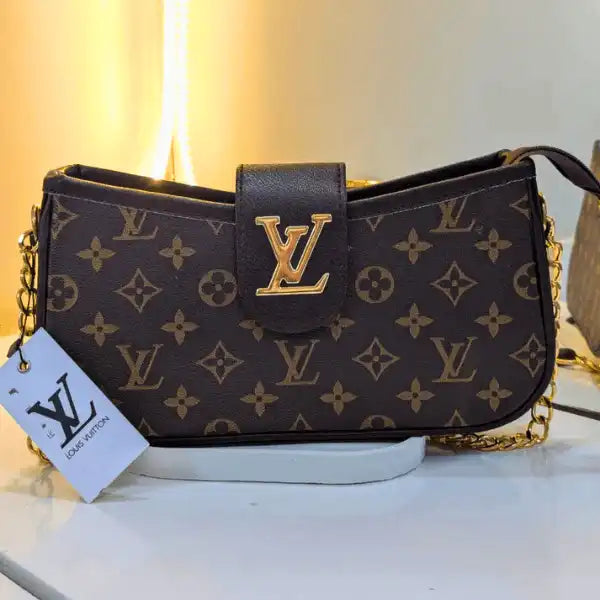 Louis Vuitton handbag with monogram pattern on a white surfaceshop_this_look_amDhCa